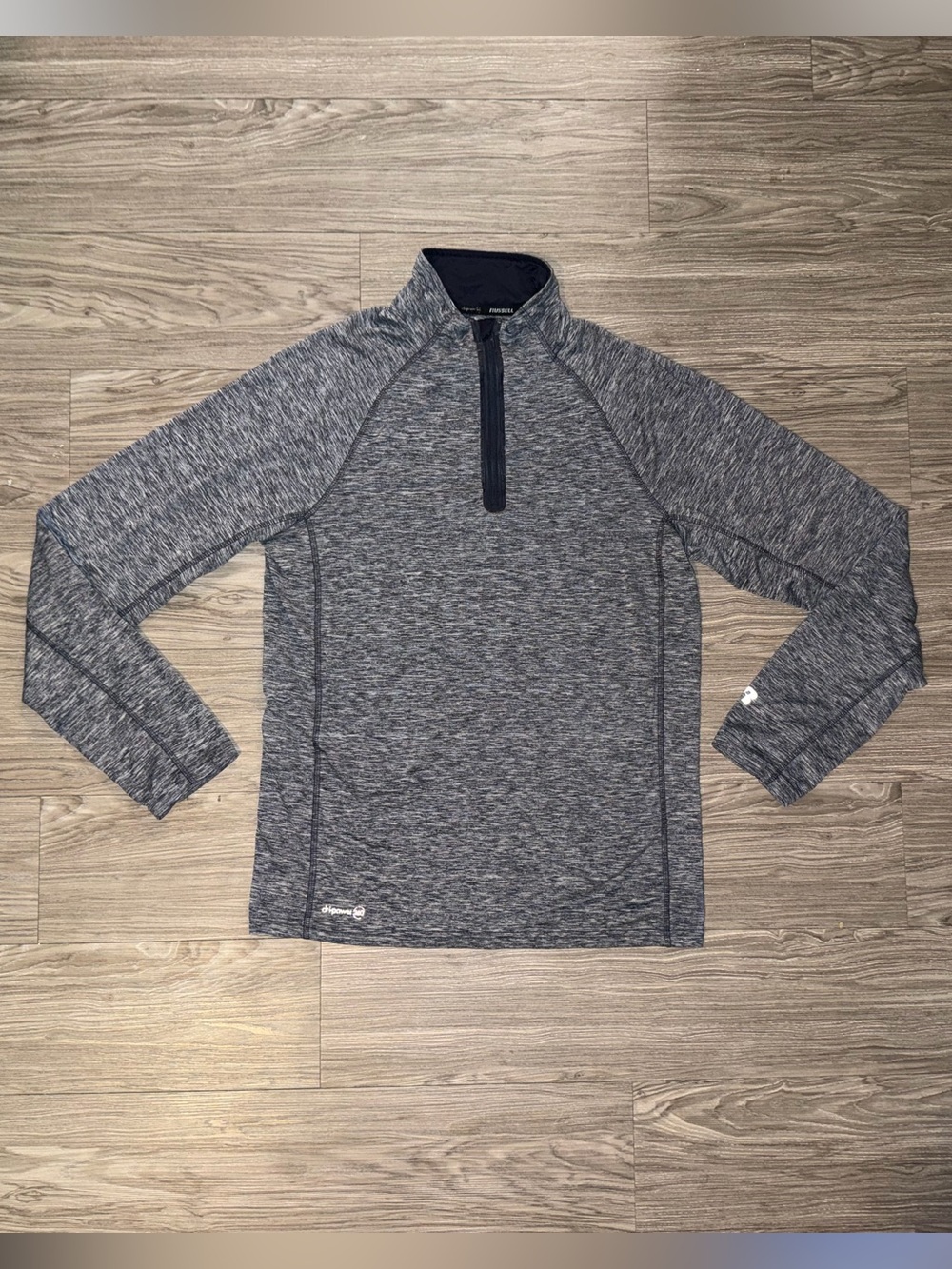 Russell Titanium Dri Power 360 Mens Sz L Heathered Blue Athletic Jacket 1/4 Zip